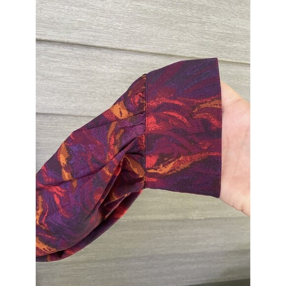 NWT Terra & Sky Size 3X Long Sleeve Woven Ruffle Button Up Blouse Purple 24.8001 - Picture 2 of 8